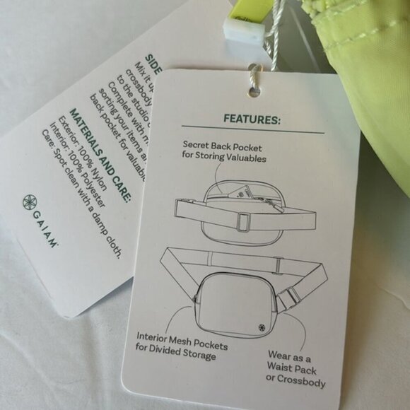 NEW! GAIAM Sidekick Waist Pack - lime Green zipper top - Picture 4 of 7